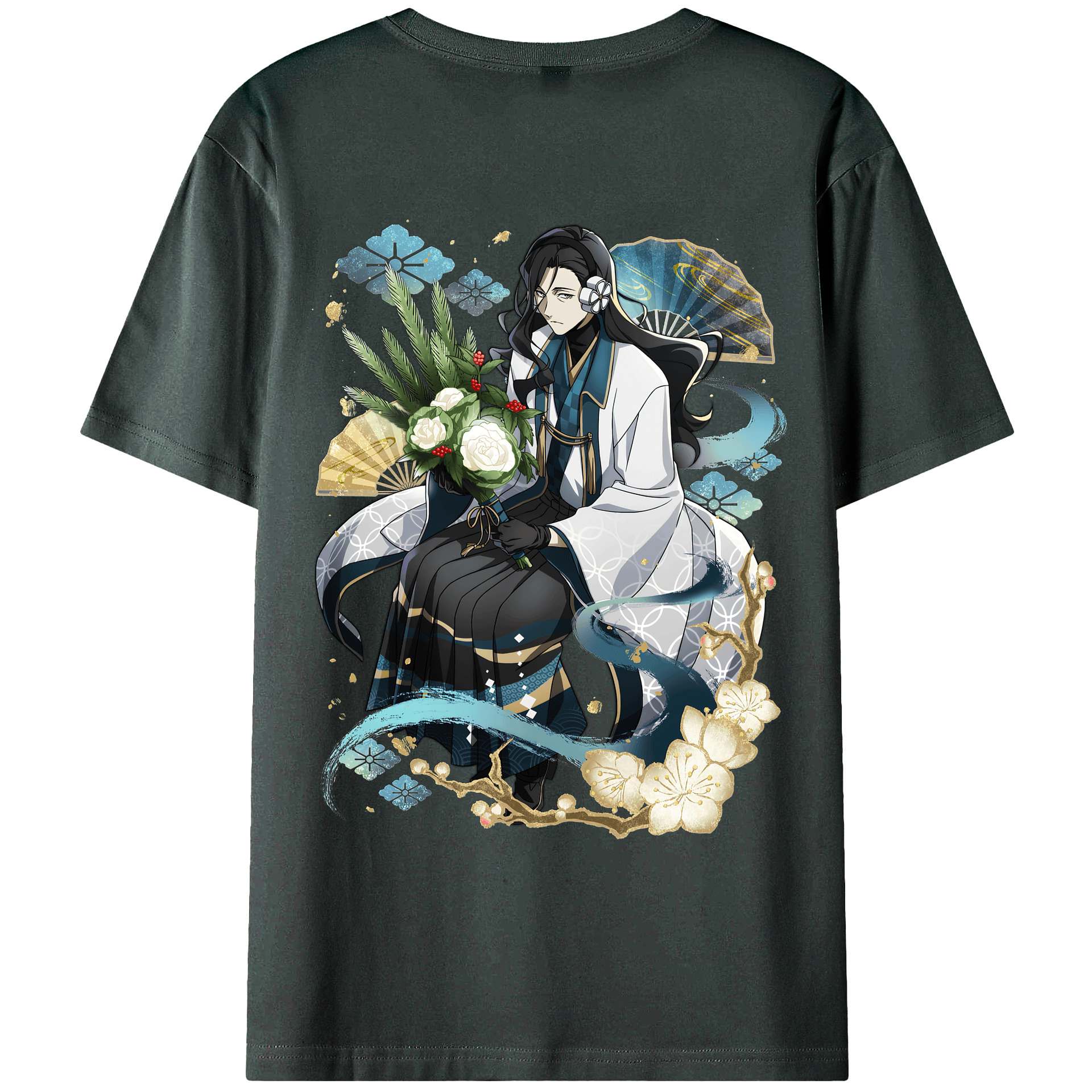 （画像用） 文豪ストレイドッグス Bungo Stray Dogs 綿100％ メンズ半袖Tシャツ（バックプリント） 通気性